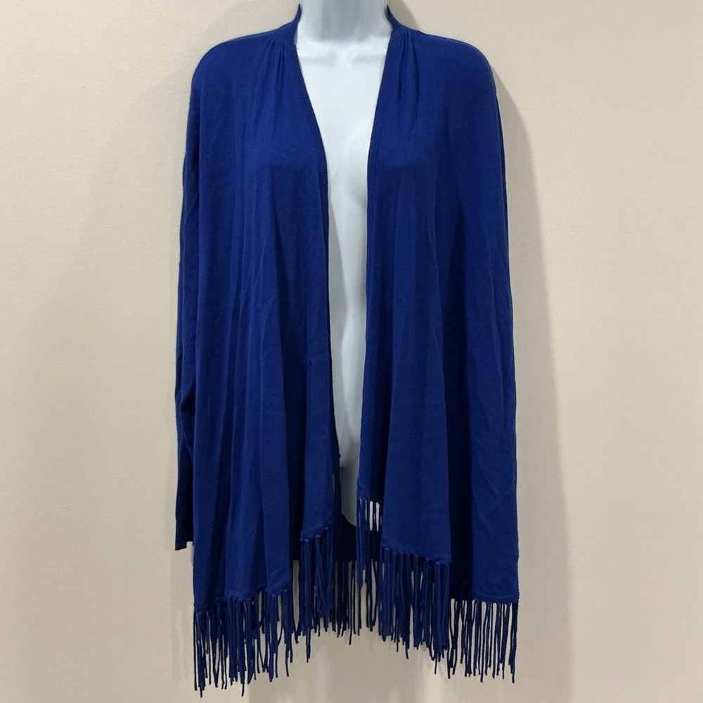Women's Chelsea & Theodore Open Knit Cardigan Fringe Sweater Size 2X Colorful